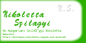 nikoletta szilagyi business card